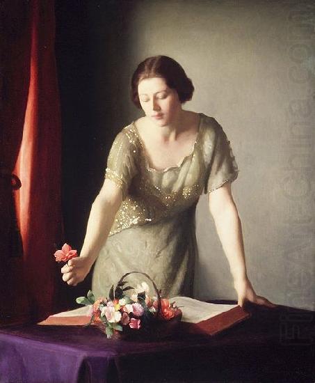 William McGregor Paxton Girl Arranging Flowers china oil painting image